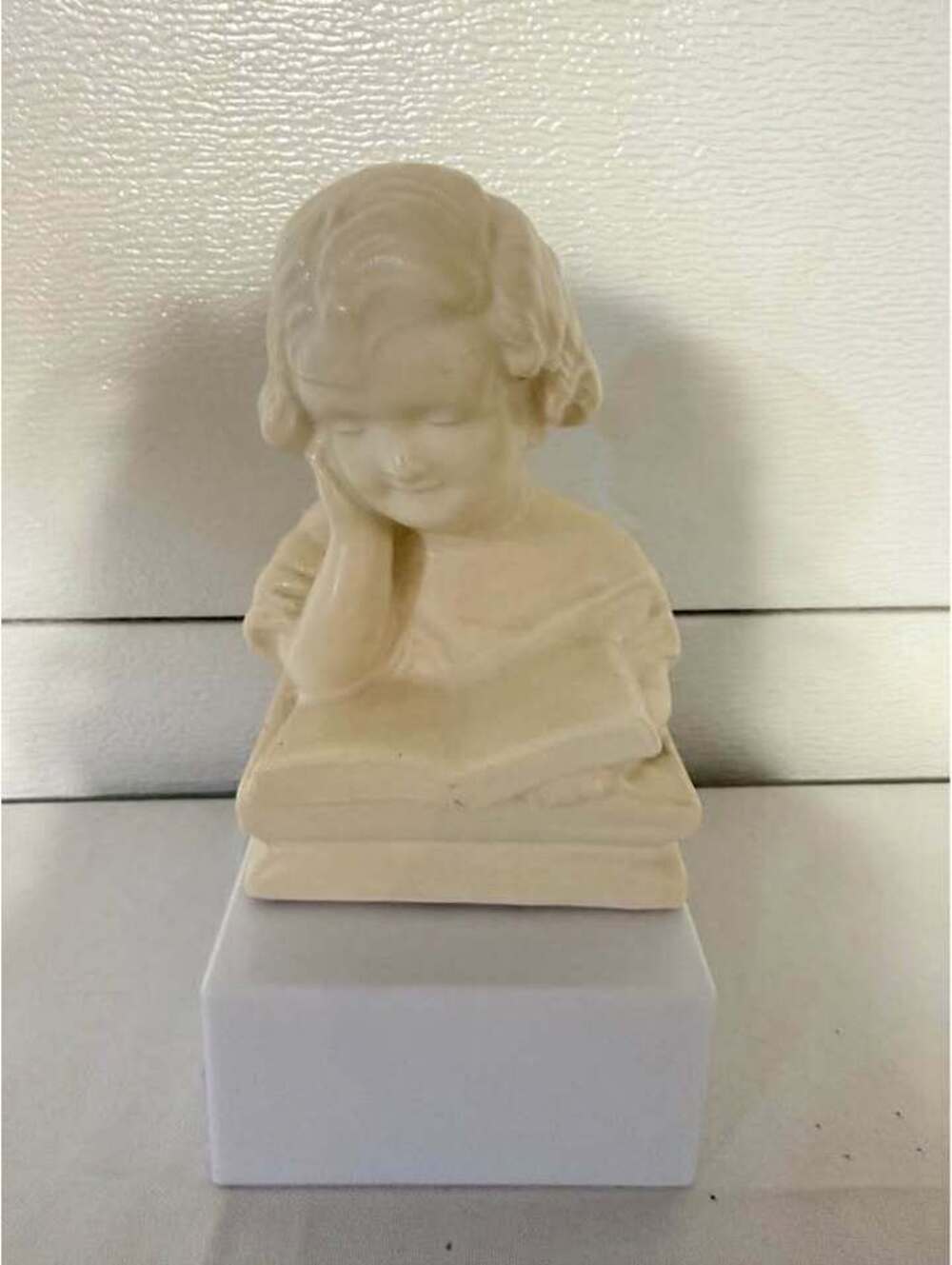 Vintage Ceramic Child Reading Bust